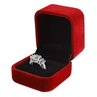 Engagement Ring Box Velvet Earrings Studs Ring Case - Hivory